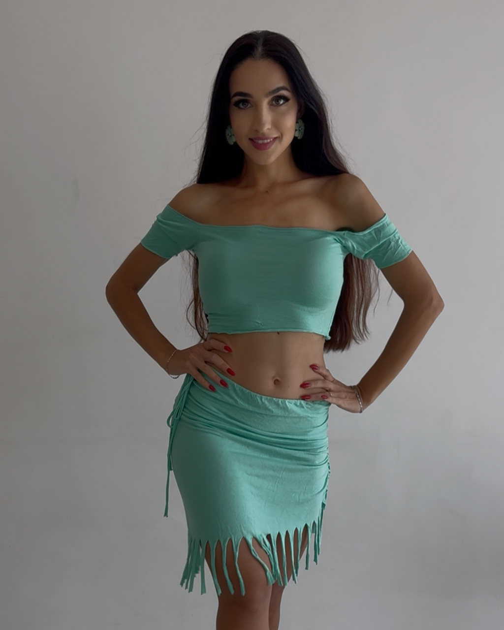 "Pocahontas Set" (P1 Model) Dance Wear with Fringe Detail