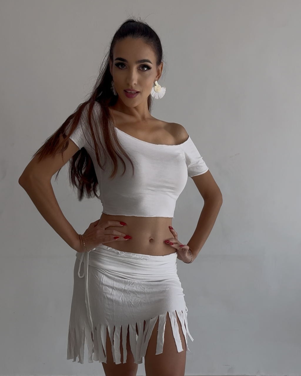 "Pocahontas Set" (P1 Model) Dance Wear with Fringe Detail