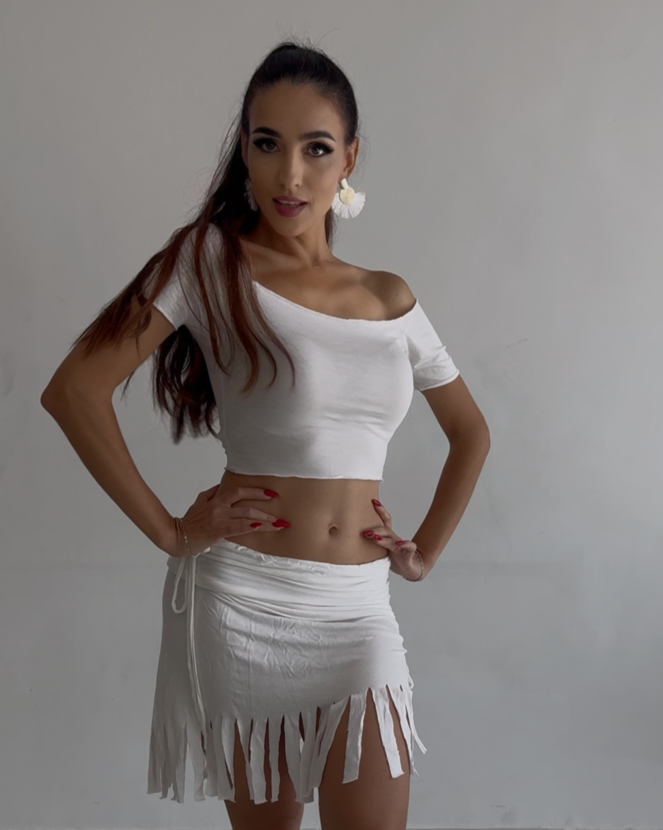 "Pocahontas Set" (P1 Model) Dance Wear with Fringe Detail